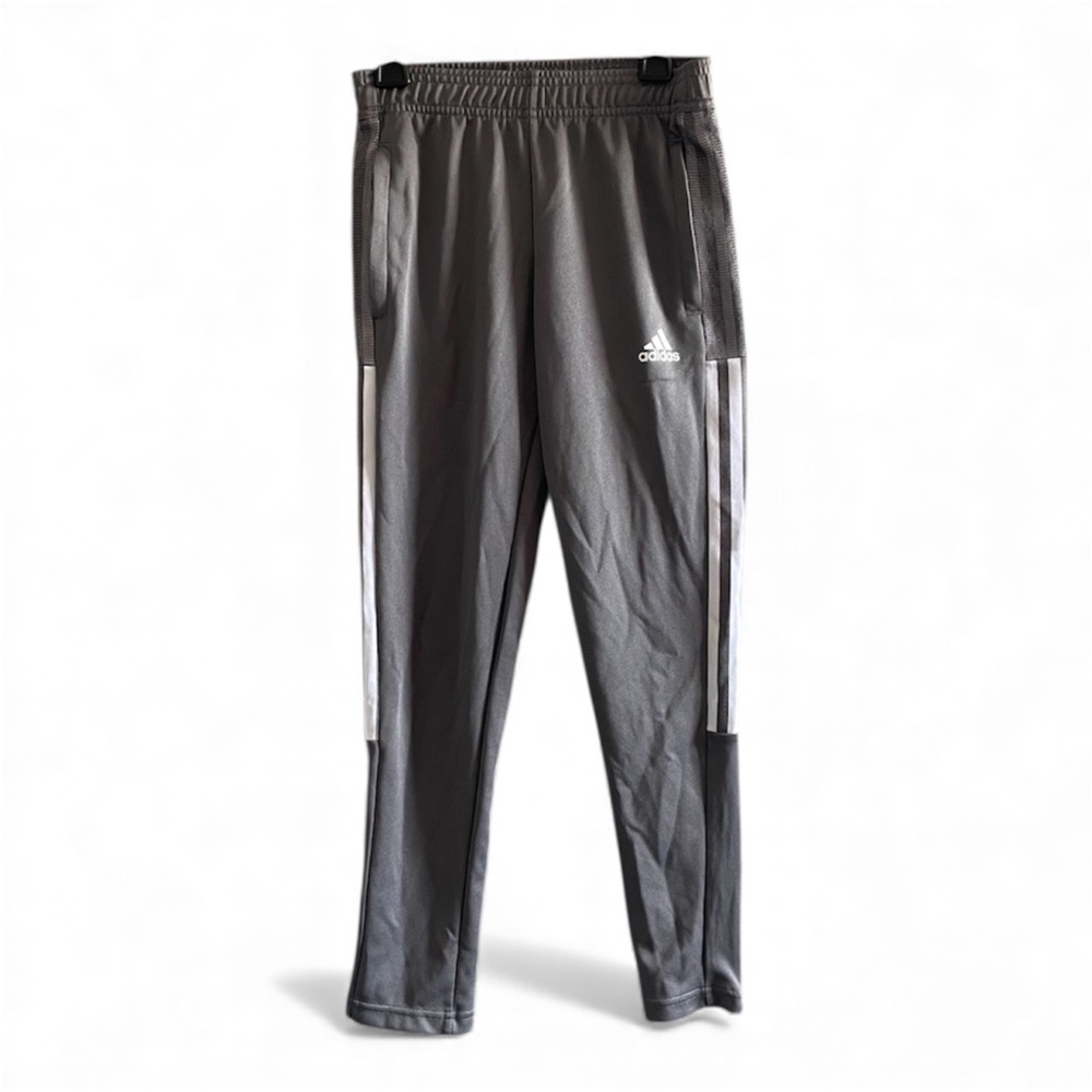 Adidas Charcoal Sweatpants with White Stripes